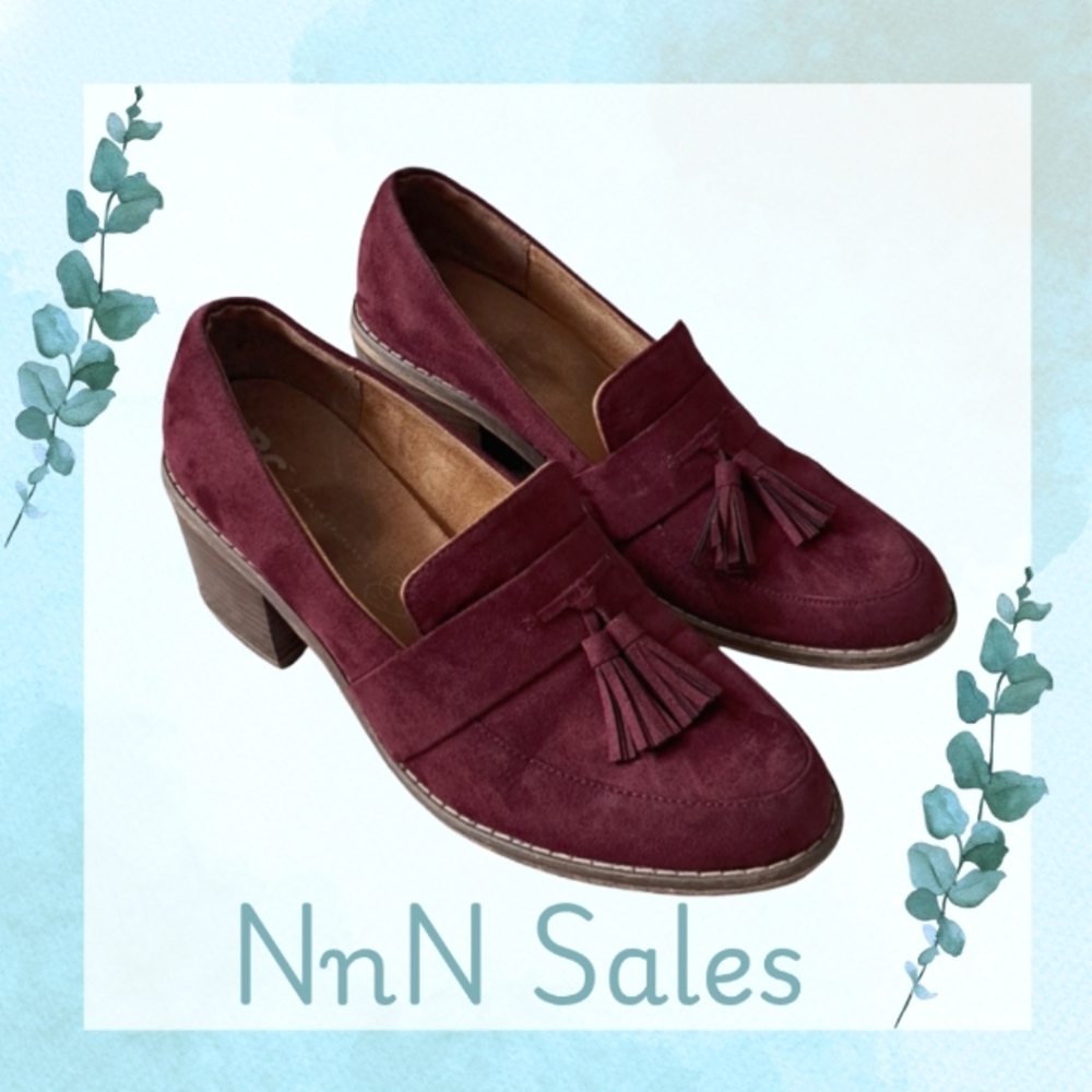 Women's Burgundy Tassel Loafers